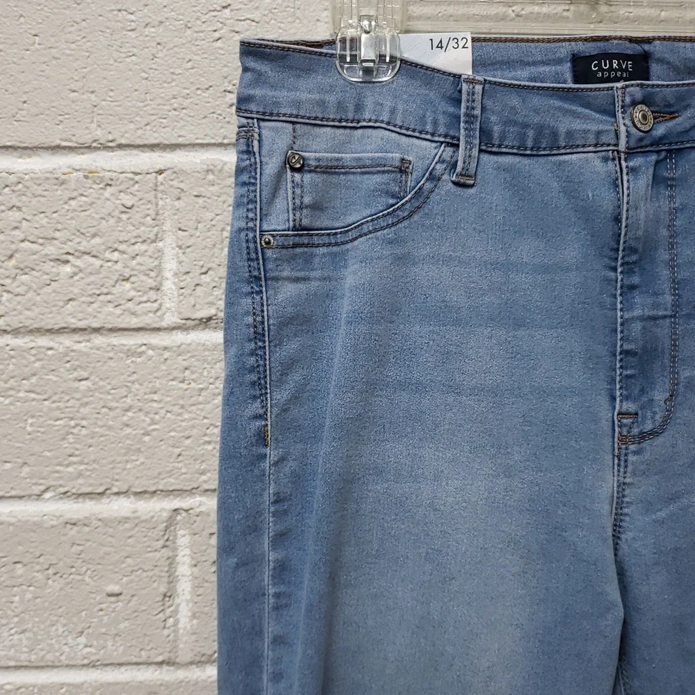 Curve Appeal Light Blue Women's Stretch Skinny Jeans - Picture 5 of 7